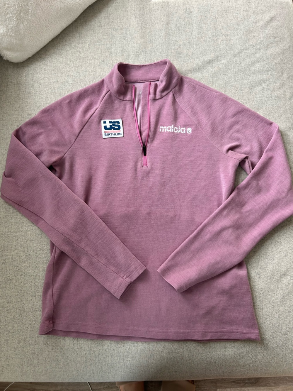 Maloja Women's Mauve Quarter-Zip Performance Top
